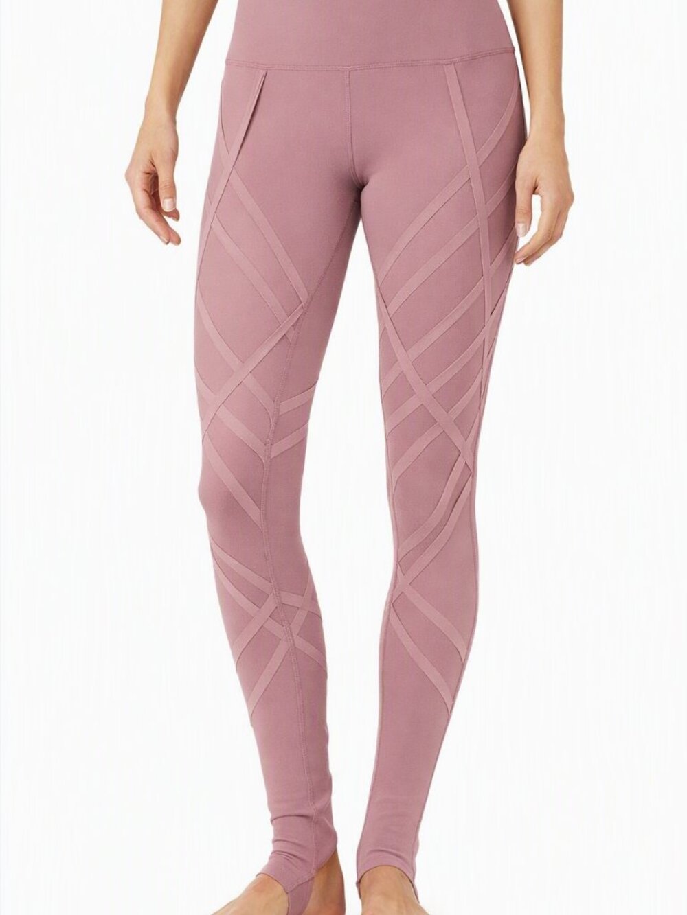 ALO HIGH WAISTED WRAPPED Dusty Mauve Leggings Size Medium